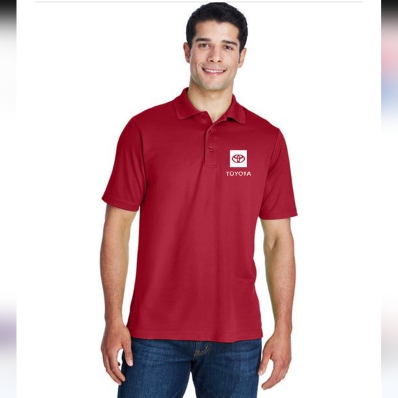 Toyota Logo Red Men's Polo Shirt Size Medium - Picture 1 of 13